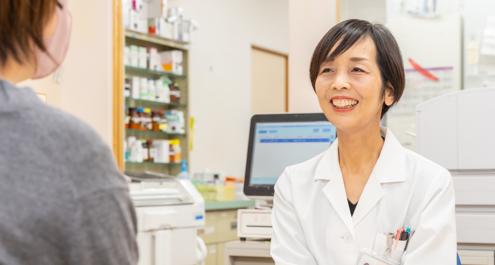 この街のかかりつけとして薬局を身近に感じて欲しい、と話される大野先生。
